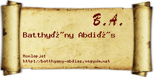 Batthyány Abdiás névjegykártya